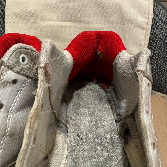 Old Trashed DC Shoes Red/Battleship Grey - Picture 7 of 11